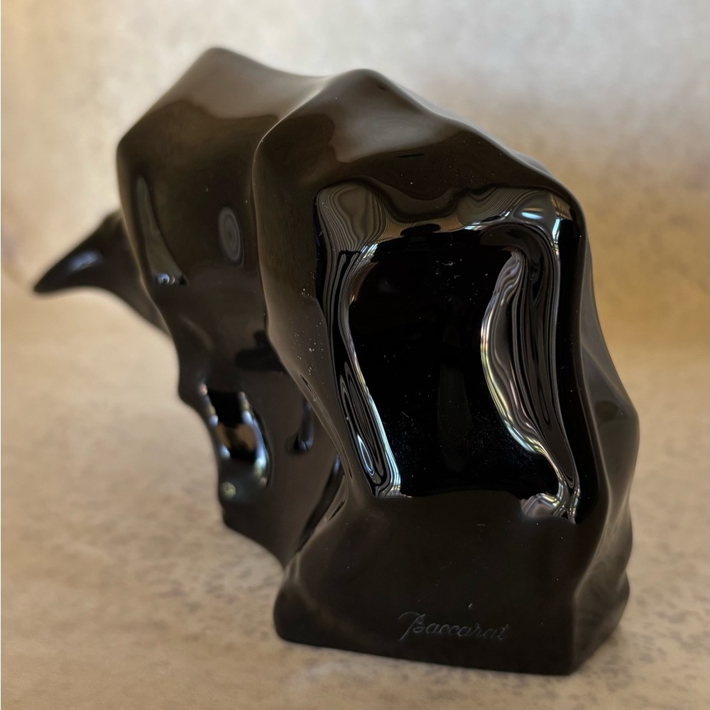 Baccarat Black Crystal Bull - Picture 3 of 14